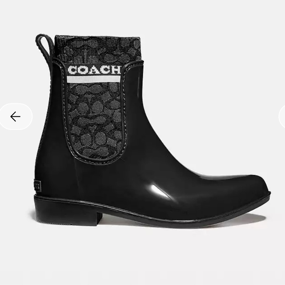 Coach NWOT Rivington Rain Bootie Black size 10